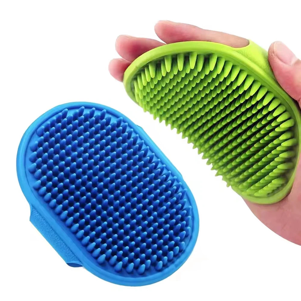 Soft Rubber Pet Bath Brush – Grooming & Massage Glove